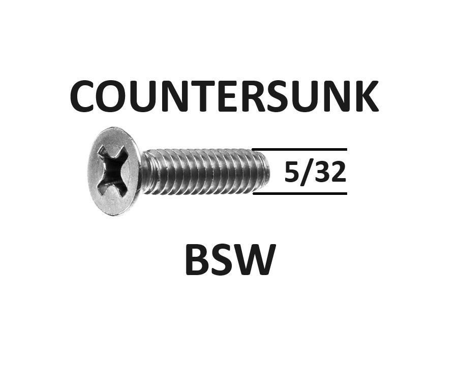 5/32 BSW Countersunk Phillips Drive Metal Thread Screws 316 Stainless Steel Select Length